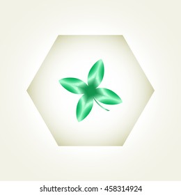 Leaf clover sign icon. Ecology concept. Flat design style.