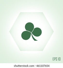 Leaf clover sign icon. Ecology concept. Flat design style.