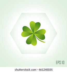 Leaf clover sign icon. Ecology concept. Flat design style.