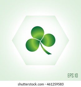 Leaf clover sign icon. Ecology concept. Flat design style.
