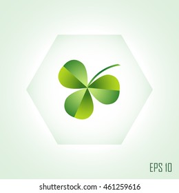 Leaf clover sign icon. Ecology concept. Flat design style.