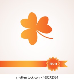 Leaf clover sign icon. Ecology concept. Flat design style.