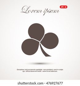Leaf clover sign icon. Ecology concept. Flat design style.
