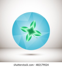 Leaf clover sign icon. Ecology concept. Flat design style.