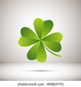 Leaf clover sign icon. Ecology concept. Flat design style.