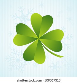 Leaf clover sign icon. Ecology concept. Flat design style.