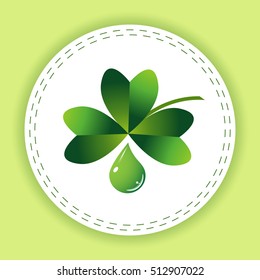 Leaf clover sign icon. Ecology concept. Flat design style.