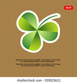 Leaf clover sign icon. Ecology concept. Flat design style.