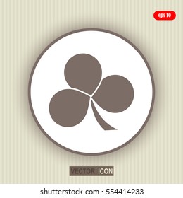 Leaf clover sign icon. Ecology concept. Flat design style.