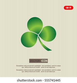 Leaf clover sign icon. Ecology concept. Flat design style.