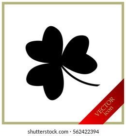 Leaf clover sign icon. Ecology concept. Flat design style.