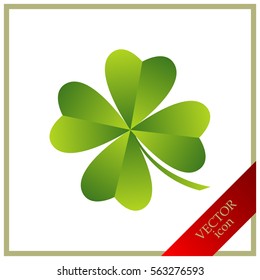 Leaf clover sign icon. Ecology concept. Flat design style.