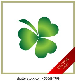 Leaf clover sign icon. Ecology concept. Flat design style.