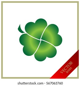 Leaf clover sign icon. Ecology concept. Flat design style.