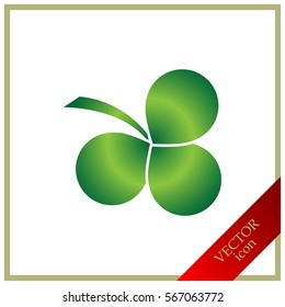 Leaf clover sign icon. Ecology concept. Flat design style.