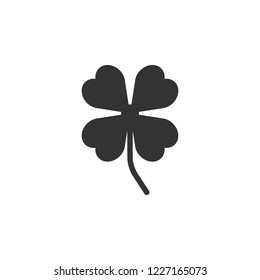 Leaf clover sign icon. Saint patrick symbol. Ecology concept. Flat design style. Vector icon