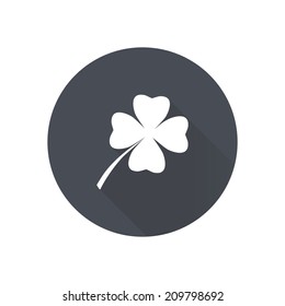Leaf clover sign icon. Saint patrick symbol. Ecology concept. Flat design style.