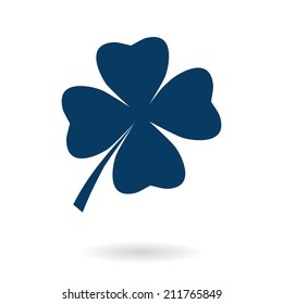 Leaf clover sign icon. Saint patrick symbol. Ecology concept. Flat design style.