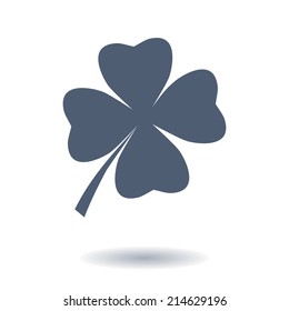 Leaf clover sign icon. Saint patrick symbol. Ecology concept. Flat design style.