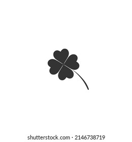 Leaf clover sign icon. Saint Patrick symbol. Ecology concept. Flat design style. Vector