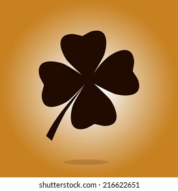 Leaf clover sign icon. Saint patrick symbol. Ecology concept. Flat design style.