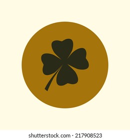 Leaf clover sign icon. Saint patrick symbol. Ecology concept. Flat design style.