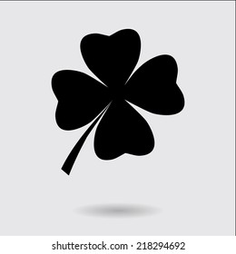 Leaf clover sign icon. Saint patrick symbol. Ecology concept. Flat design style.