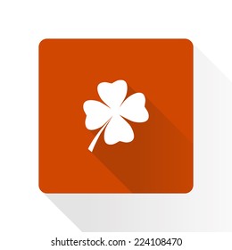 Leaf clover sign icon. Saint patrick symbol. Ecology concept. Flat design style.