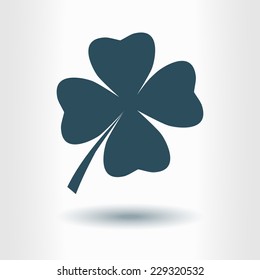 Leaf clover sign icon. Saint patrick symbol. Ecology concept. Flat design style.