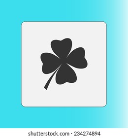 Leaf clover sign icon. Saint patrick symbol. Ecology concept. Flat design style.