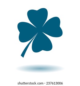 Leaf clover sign icon. Saint patrick symbol. Ecology concept. Flat design style.