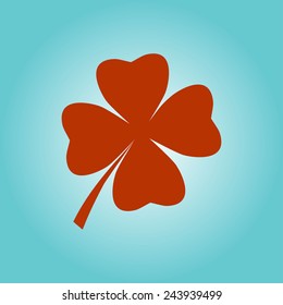 Leaf clover sign icon. Saint patrick symbol. Ecology concept. Flat design style.