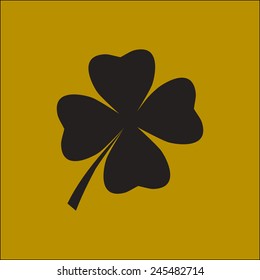 Leaf clover sign icon. Saint patrick symbol. Ecology concept. Flat design style.