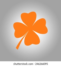 Leaf clover sign icon. Saint patrick symbol. Ecology concept. Flat design style.