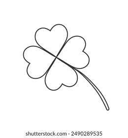 Leaf clover sign icon. Saint Patrick symbol. Ecology concept. Flat design style. Vector