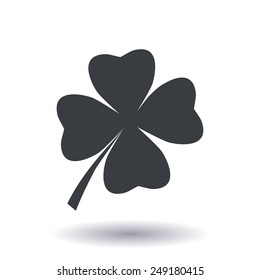 Leaf clover sign icon. Saint patrick symbol. Ecology concept. Flat design style.