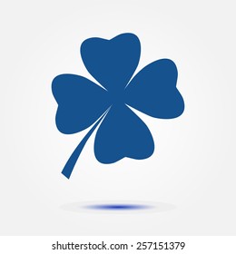 Leaf clover sign icon. Saint Patrick symbol. Ecology concept. Flat design style.