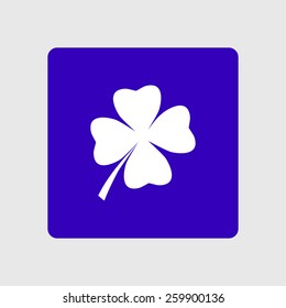 Leaf clover sign icon. Saint Patrick symbol. Ecology concept. Flat design style.