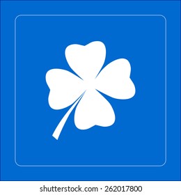 Leaf clover sign icon. Saint Patrick symbol. Ecology concept. Flat design style.