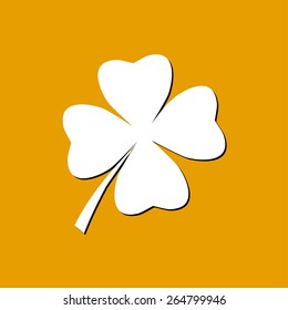 Leaf clover sign icon. Saint patrick symbol. Ecology concept. Flat design style.