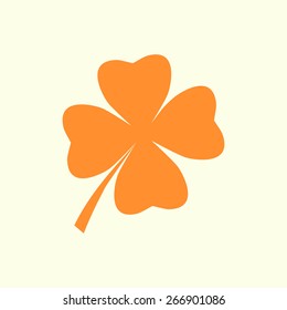 Leaf clover sign icon. Saint patrick symbol. Ecology concept. Flat design style.