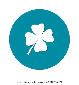 Leaf clover sign icon. Saint patrick symbol. Ecology concept. Flat design style.