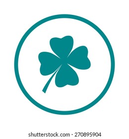 Leaf clover sign icon. Saint patrick symbol. Ecology concept. Flat design style.