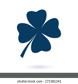 Leaf clover sign icon. Saint patrick symbol. Ecology concept. Flat design style.