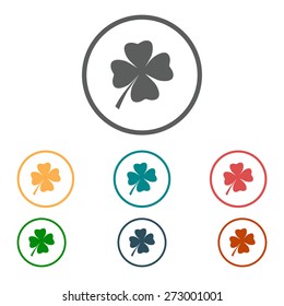 Leaf clover sign icon. Saint patrick symbol. Ecology concept. Flat design style.