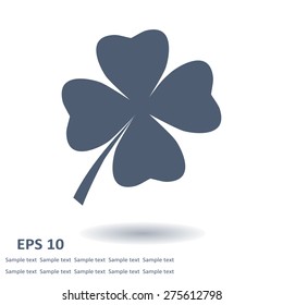 Leaf clover sign icon. Saint patrick symbol. Ecology concept. Flat design style.