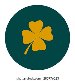 Leaf clover sign icon. Saint patrick symbol. Ecology concept. Flat design style.