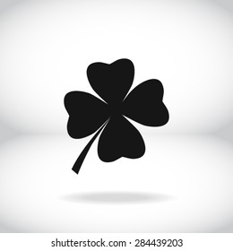 Leaf clover sign icon. Saint patrick symbol. Ecology concept. Flat design style.