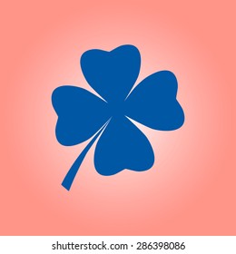 Leaf clover sign icon. Saint Patrick symbol. Ecology concept. Flat design style.