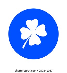 Leaf clover sign icon. Saint patrick symbol. Ecology concept. Flat design style.